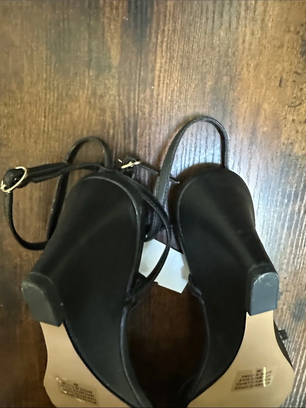 LOFT Black Strappy Square-Toe Wedge Sandals NWT Size 8